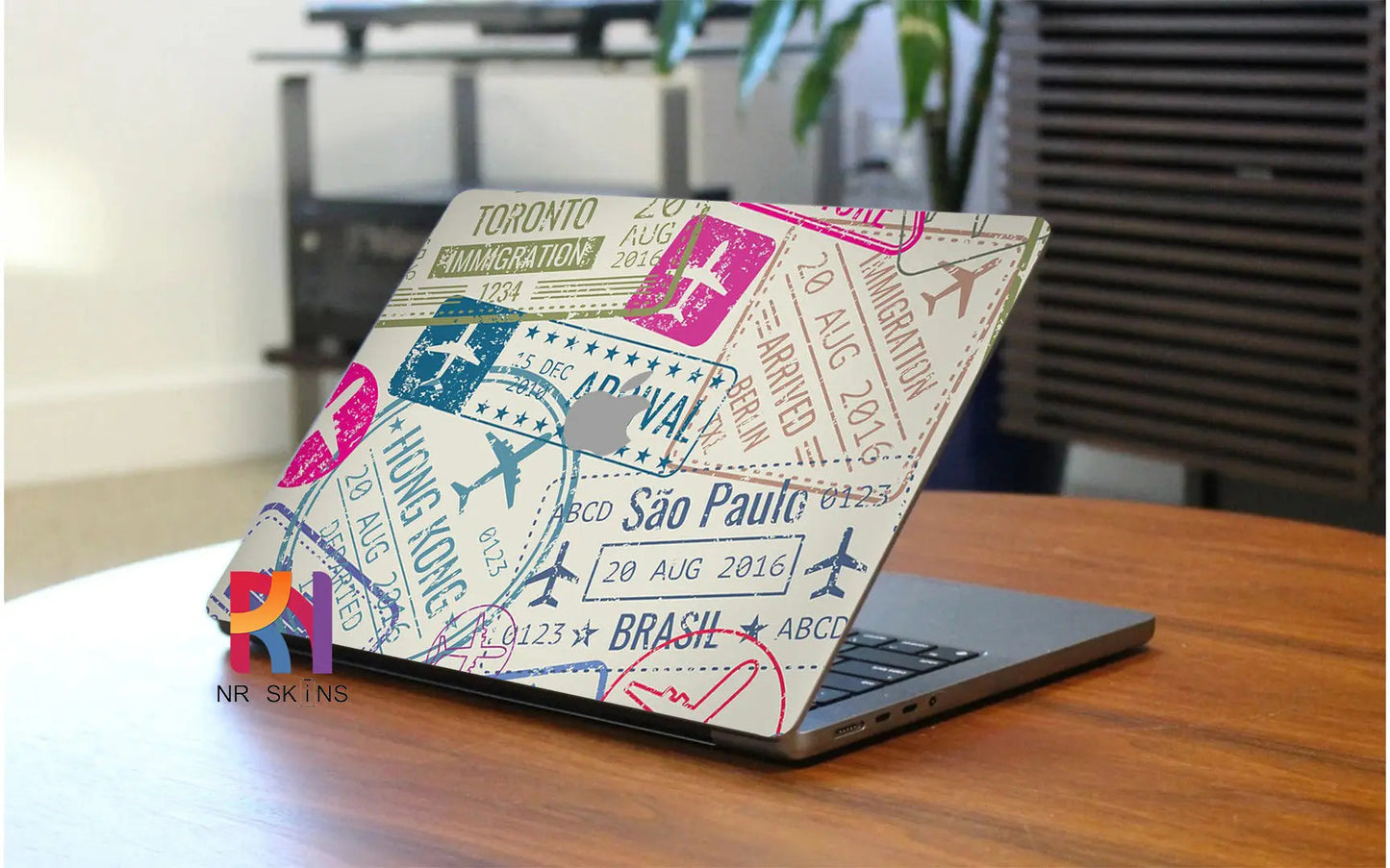 Passport Stamp Laptop 6D Skin - Wrapskins